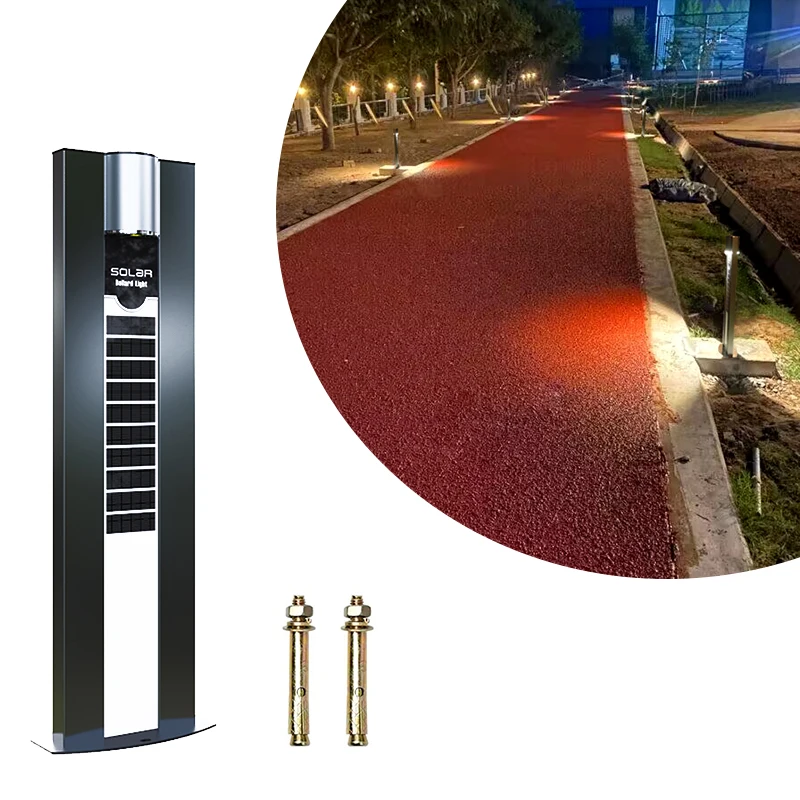 ACMESHINE Double Sided Glass Solar Bollard Lights Waterproof Solar Garden Led Light With Alumunim Alloy Housing