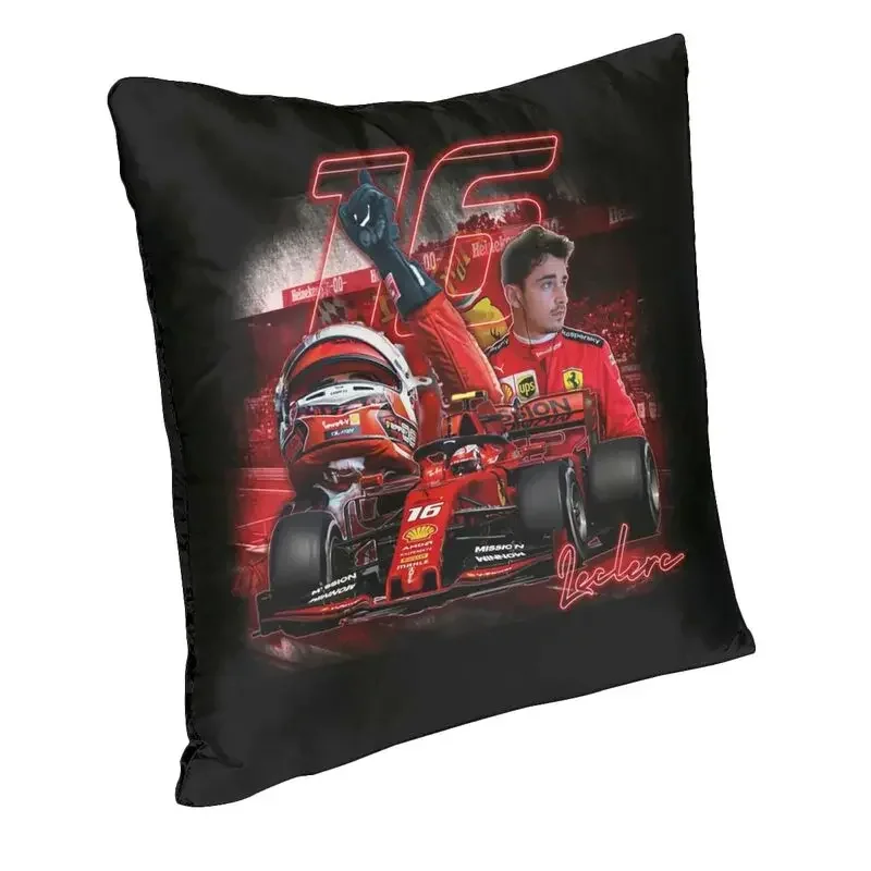 Poszewka na poduszkę Charles Monaco Formula One Driver Leclercs Sofa Home Decor Kwadratowa poszewka na poduszkę 45x45 Poszewki dekoracyjne na