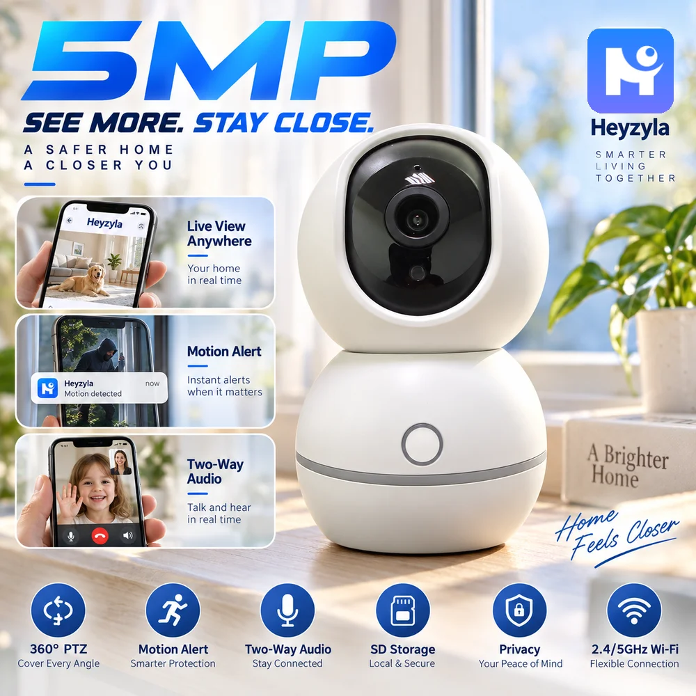 5MP Baby Monitor One-Touch Video Call 2K WiFi Indoor Pet Camera Auto Tracking Two-Way Audio Home Surveillance