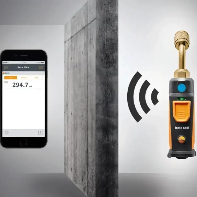 Testo 549i و115i مقياس الضغط العالي الرقمي المنوع ومقياس الحرارة بمشبك الأنابيب الذي يعمل عبر مقياس الهاتف الذكي المنوع