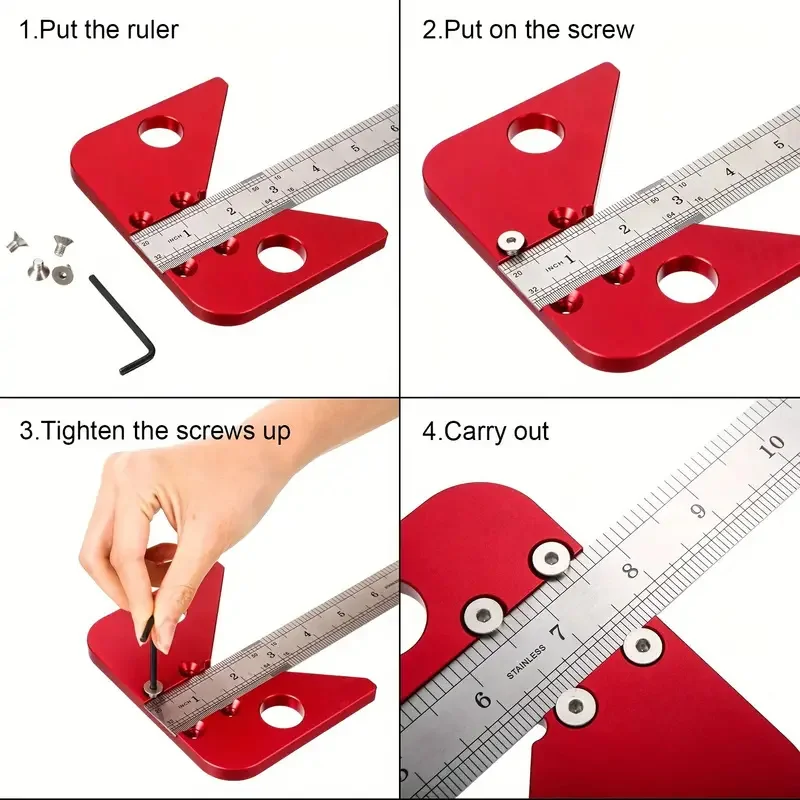 Imagem -05 - Center Finder Line Gauge Praça Escriba Régua Carpenter Angle Line Caliber Marcação Régua Ferramentas de Medição 45 Graus