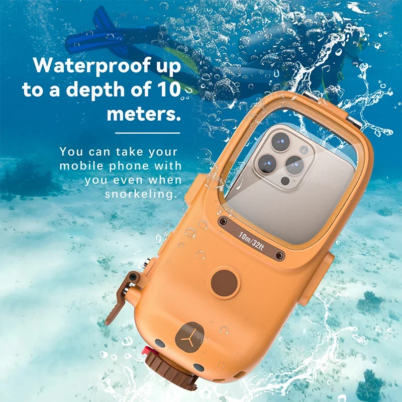 

10M Depth Photography Underwater Diving IP68 Waterproof Case for iPhone 16 Pro MAX 15 Samsung S25 Ultra Outdoor Swimming Cover