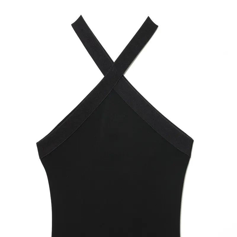 Ele Long Svel المرأة Dr Ne معلقة oulder Bared مرونة تتدفق 2025 الخريف جديد Sle عادية صالح Bodycon ثوب