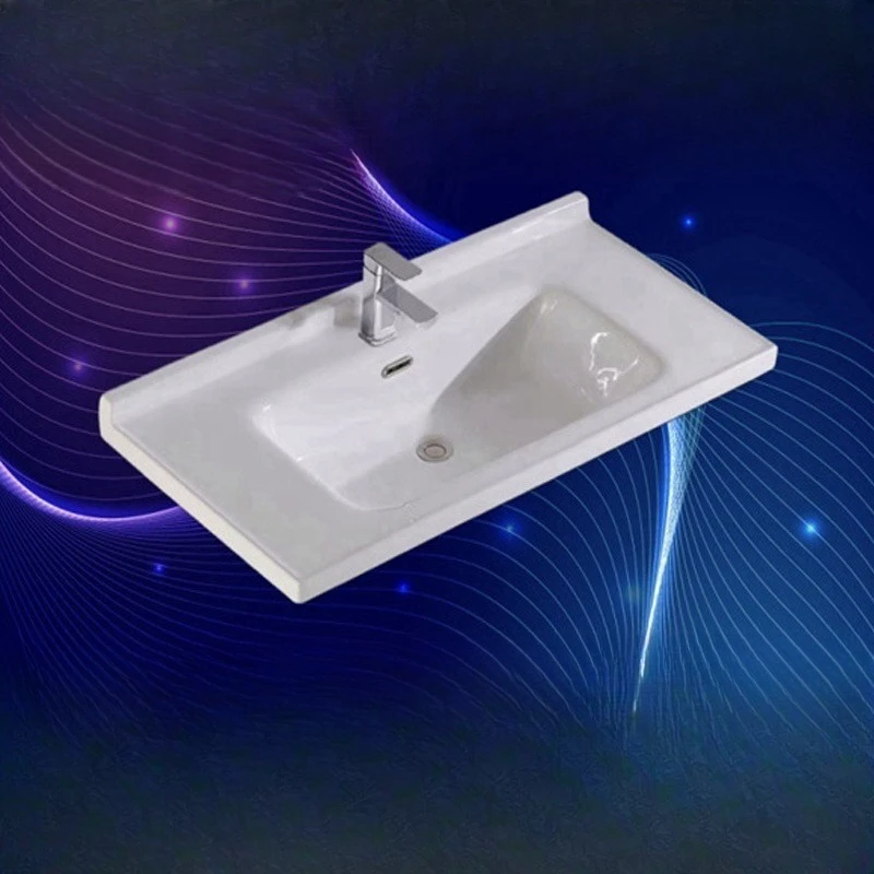 

Basin bathroom cabinet washbasin semi-recessed ceramic integrated single household bathroom countertop thin edge basin
