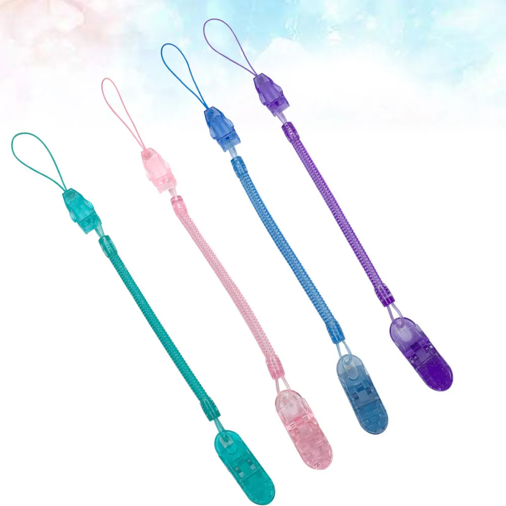 4pcs Pacifier Clips Colorful Baby Shower Gift Safe Material Soother Holder Chain Durable Environmental Protection