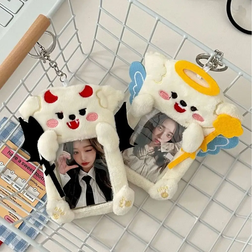 Fashion Devil/Angel Photocard Case Cartoon Photo Card Holder Multifunctional Bag Keychain GIft