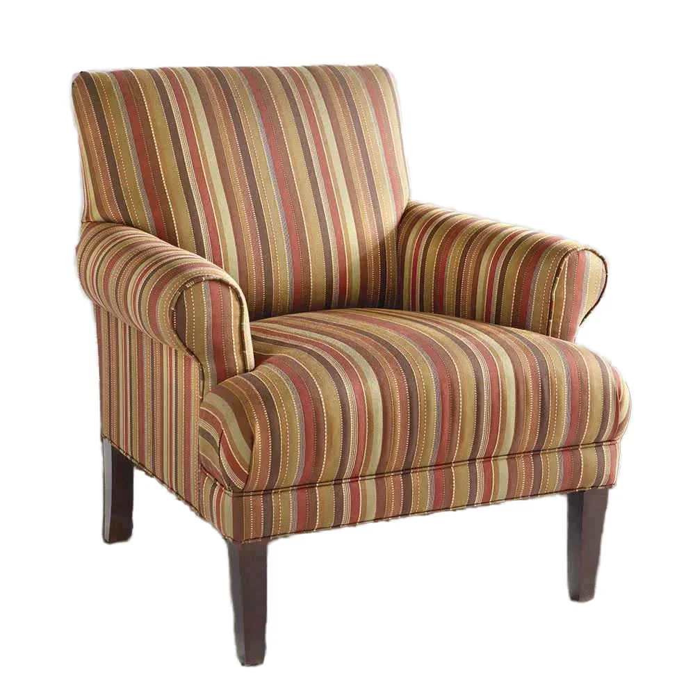 

A Vintage Striped Fabric Armchair Living Room Chair