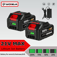 18V Rechargeable Lithium Ion Battery 3.0Ah With Battery indicator For Makita BL1830 BL1840 BL1850 Power Tool Battery EU Plug