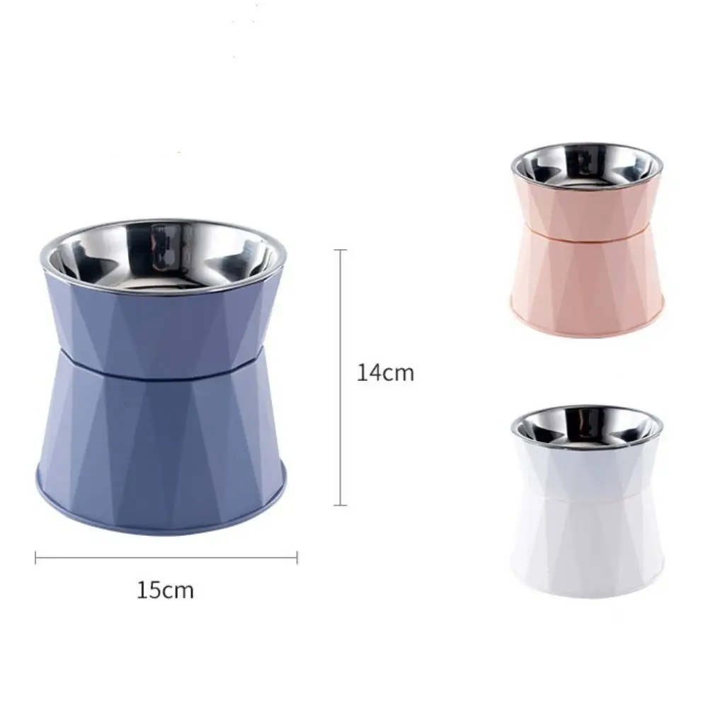 Stainless Steel Cat Elevated Bowl New Elevated Stand No Slip Cat Water Bowls Neck Protector Food Water Feeder Cat