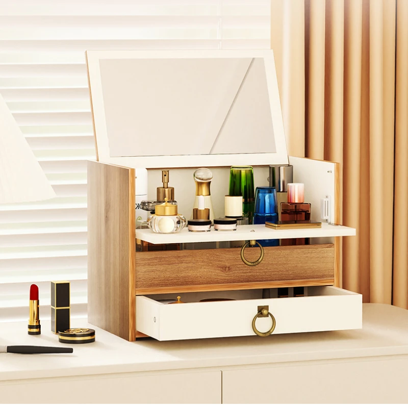 Dresser Cosmetics Organizer Modern Simplicity and Light Luxury Perfume Storage Large Capacity Home Box Makeup Tray