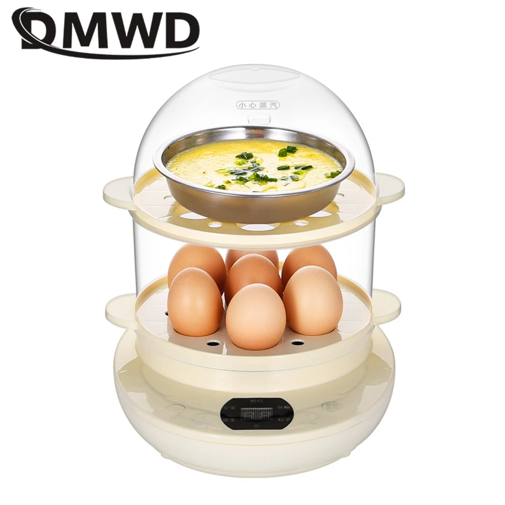 

DMWD Electric Food Steamer Heater Egg Boiler Custard Egg Cooker Omelette Steak Maker Breakfast Cooking Machine Frying Pan 220V