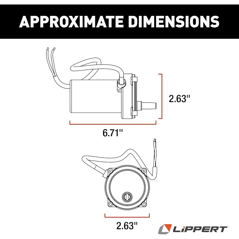 Motor for High-Speed Electric RV Stabilizer Jack System on 5th Wheels and Travel Trailers, Cover Boot Includ