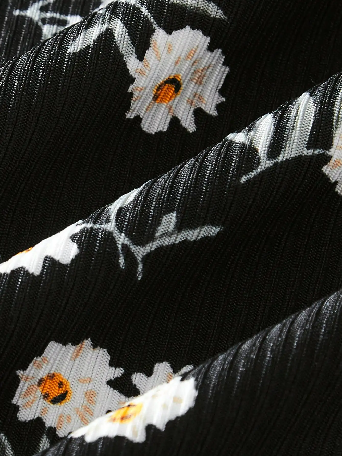 Damen Blumen-Spaghetti-Träger-Minikleid mit Vorderverschluss, hoher Taille, A-Linie, Sommer-Freizeitkleid – Detail 7