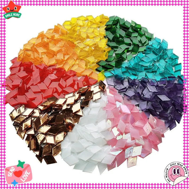 Carreaux de mosaïque en verre transparent, 100g, pièce de mosaïque multicolore, bricolage, fabrication de pierres pour artisanat, loisirs, décoration murale de maison, arte
