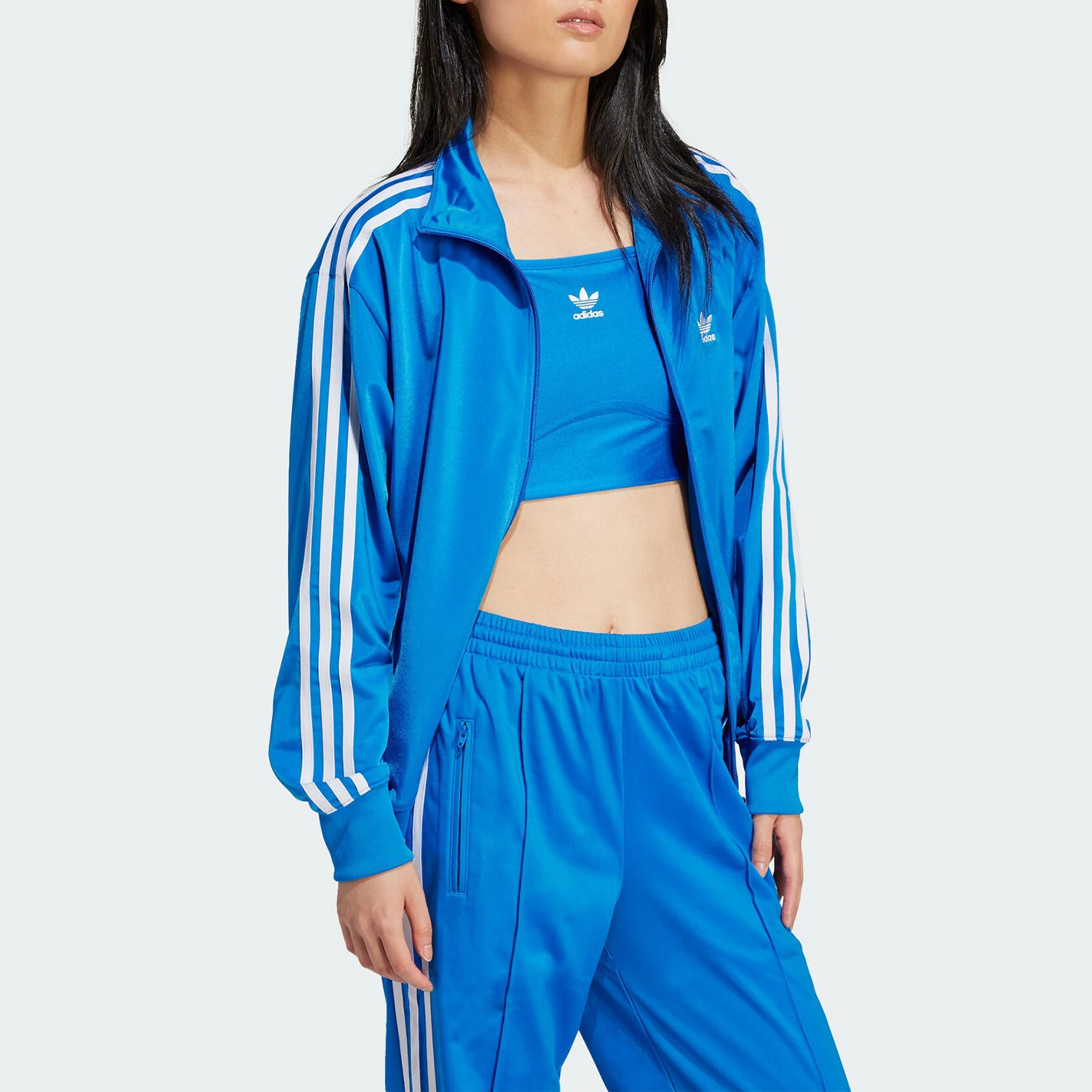 Adidas genuine clover retro women's stand up collar sports loose jacket IP0603