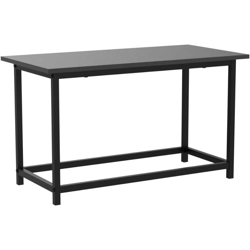 Mesa de centro negra pequeña, mesa central minimalista rectangular de diseño abierto moderno minimalista, 31,5 x 15,7 x 17,7