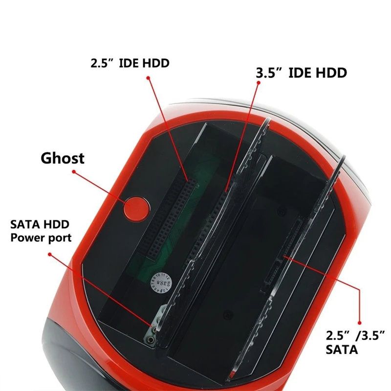 USB 2.0 to IDE Hard Disk Docking Station Dual Bay 2.5 3.5 Inch HDD Clone ESATA External HDD Dock US PLUG [To&On-e]