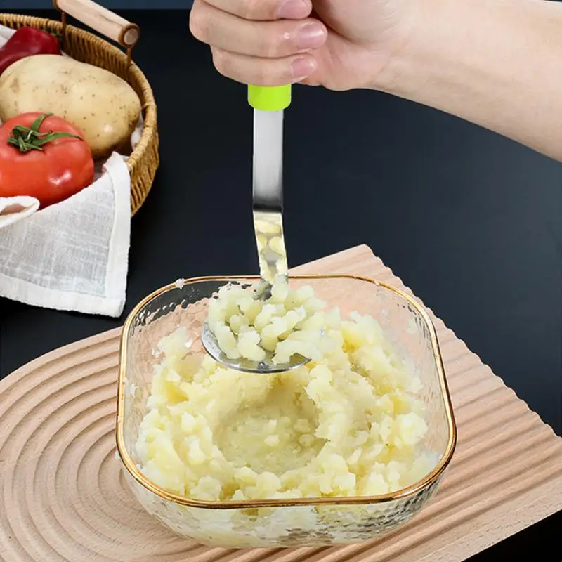 Mashed Potatoes Masher Portable Potato Crusher Reuseable Stainless Steel Vagetable Crushing Tool Nonslip Food Masher for kitchen