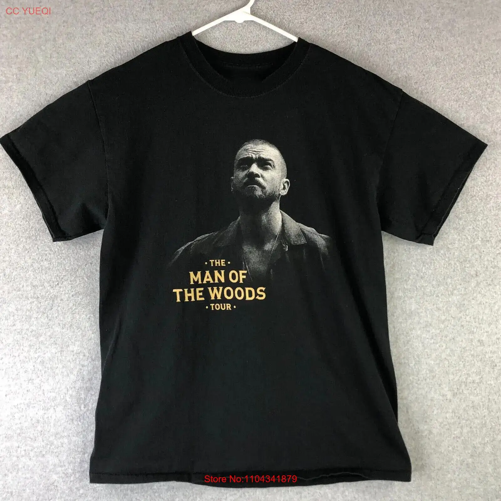 Justin Timberlake T Shirt Mens Large Black The Man of Woods Tour long or short sleeves