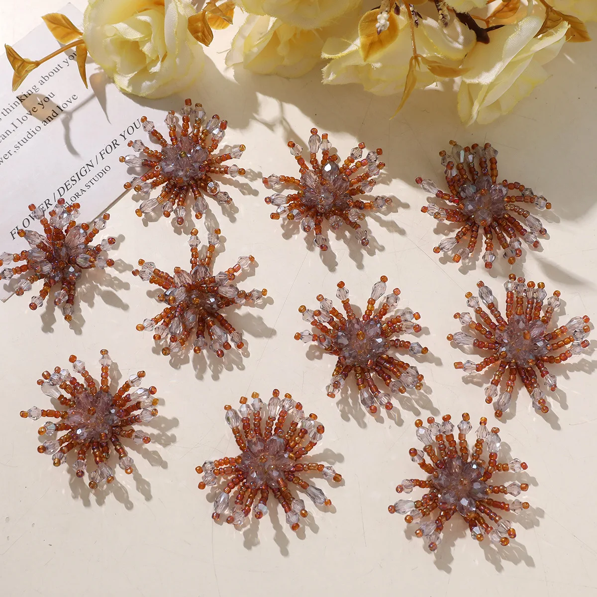 Shoe Clip 1 Piece Crystal Beaded Firework Flower Retro Glamorous Chic Versatile for Jelly Clear Clogs Shoes Women