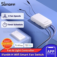SONOFF iFan04-H WiFi Smart Fan Switch 220-240V Adjust Fan Light Controller Support APP Voice 433MHz RF Remote Control for Alexa