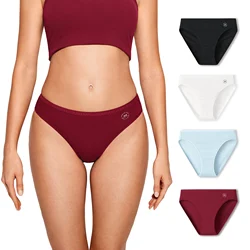 4PCS Women's High Waisted Underwear Cotton Panties Briefs Breathable Tagless Panty 4 Pack Seamless Shapewear Invisuble Look