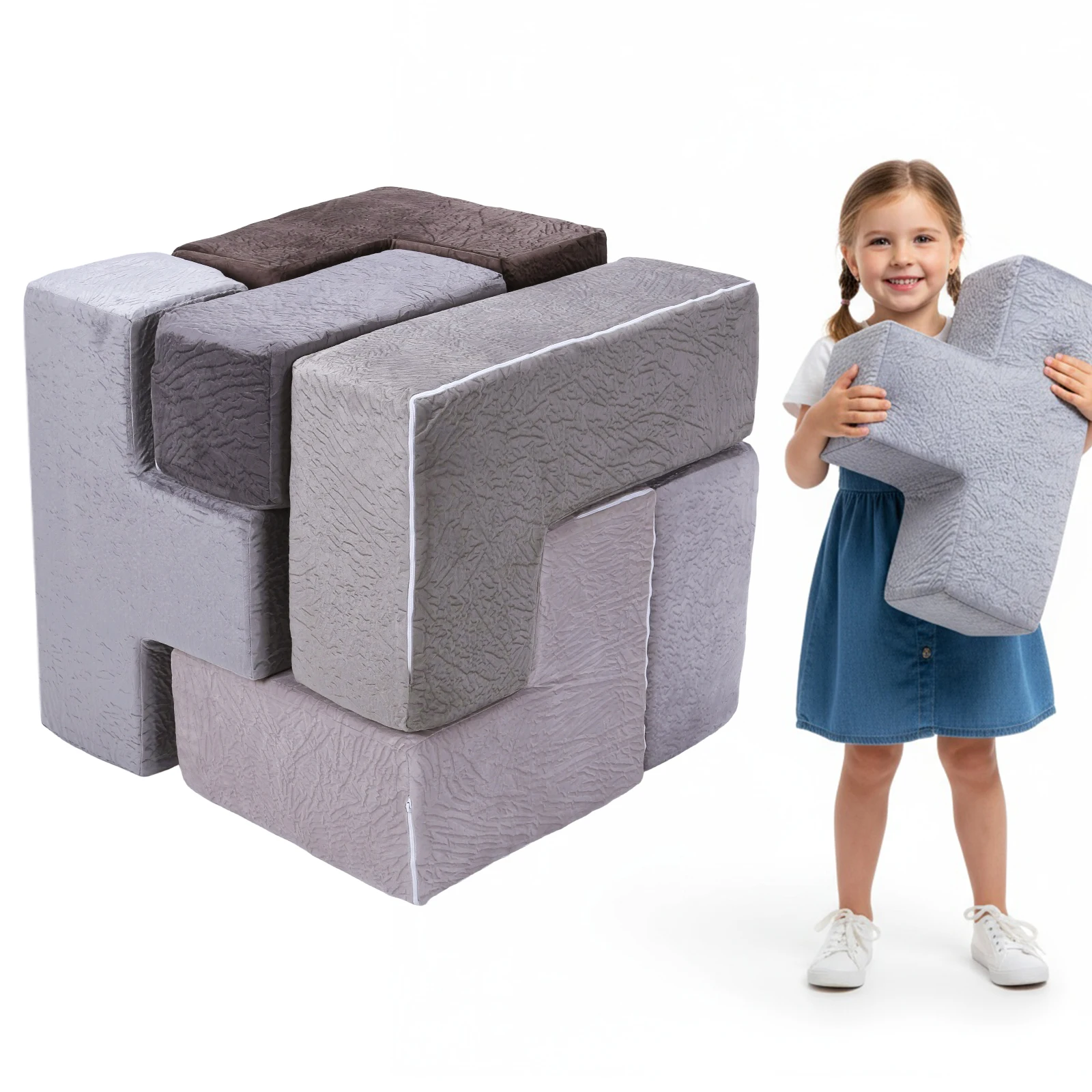 

Набор из 7 модульных диванов-блоков для развития творчества, моющиеся, износостойкие, для детской спальни и игровой комнаты