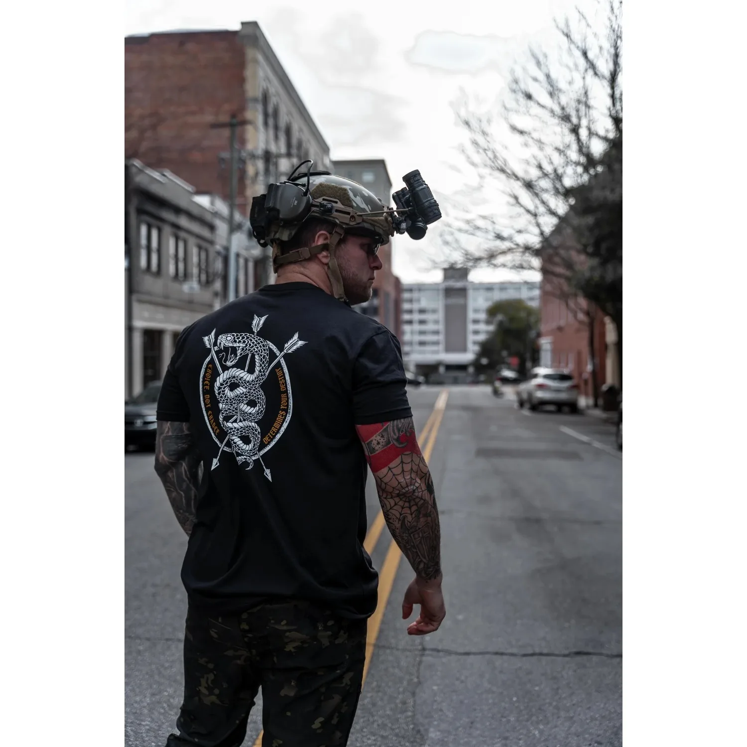 Men Clothes Oversize Tactical T-Shirts Streetwear 100% Cotton  Loose Tops Breathable Modern Tee Military Enthusiast view 2