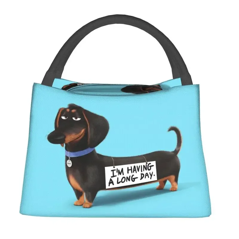 Dachshund Dog Thermal Insulated Lunch Bags Women Sausage Wiener Badger Portable Lunch Container for Work Travel Meal Food Box