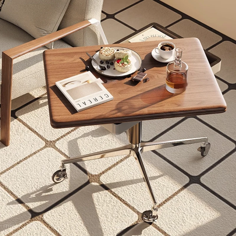 Solid Wood Lifting Coffee Table Multi-Functional Mobile Side Table Small Sofa Foldable Corner Table Living Room Furniture RS019m