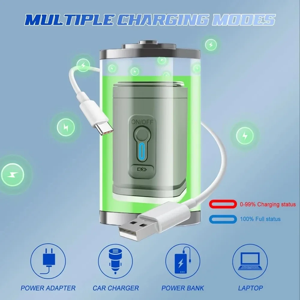 Mini Portable Air Pump with 1300mAh Battery USB Rechargeable to Inflate Deflate for Pool Floats, Air Bed, Vacuum Storage Bags view 5