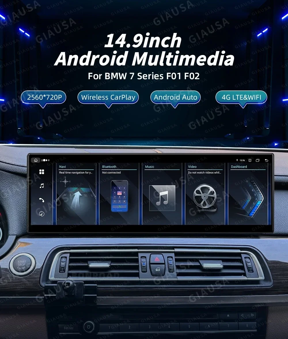

14.9 Inches Android 14 Car Radio For BMW F01/F02 7 Series 2009 - 2015 Head Unit GPS Navigation Stereo Carplay Multimedia Video