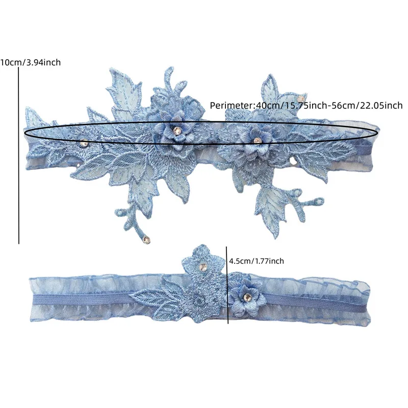 레이스 가터 벨트 패션 여성 신부 섹시 레이스 플라워 라인스톤, 웨딩 허벅지 다리 가터 링, 웨딩 액세서리