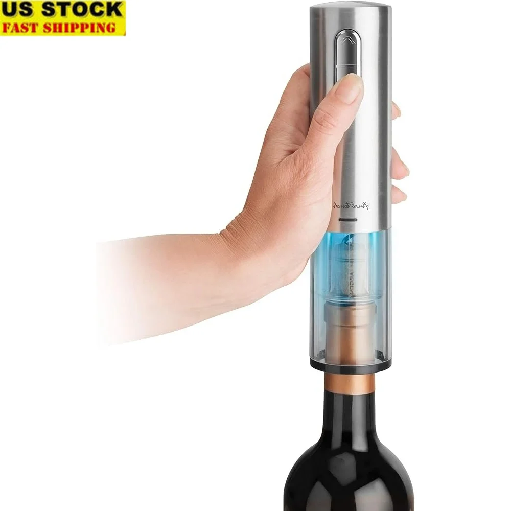 

Electric Corkscrew USB Rechargeable Lithium-Ion Battery Stainless Steel Wine Opener Automatic Cork Removal LED Light Foil Cutter