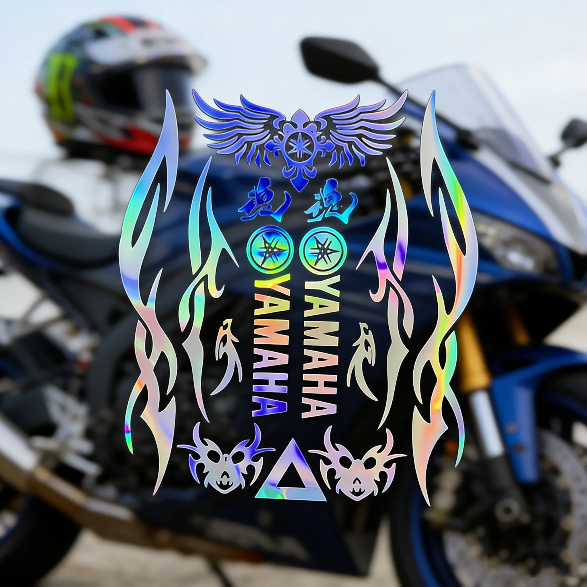 

For Yamaha Motorcycle Reflective Stickers Full Set of Colorful Laser Car Decals