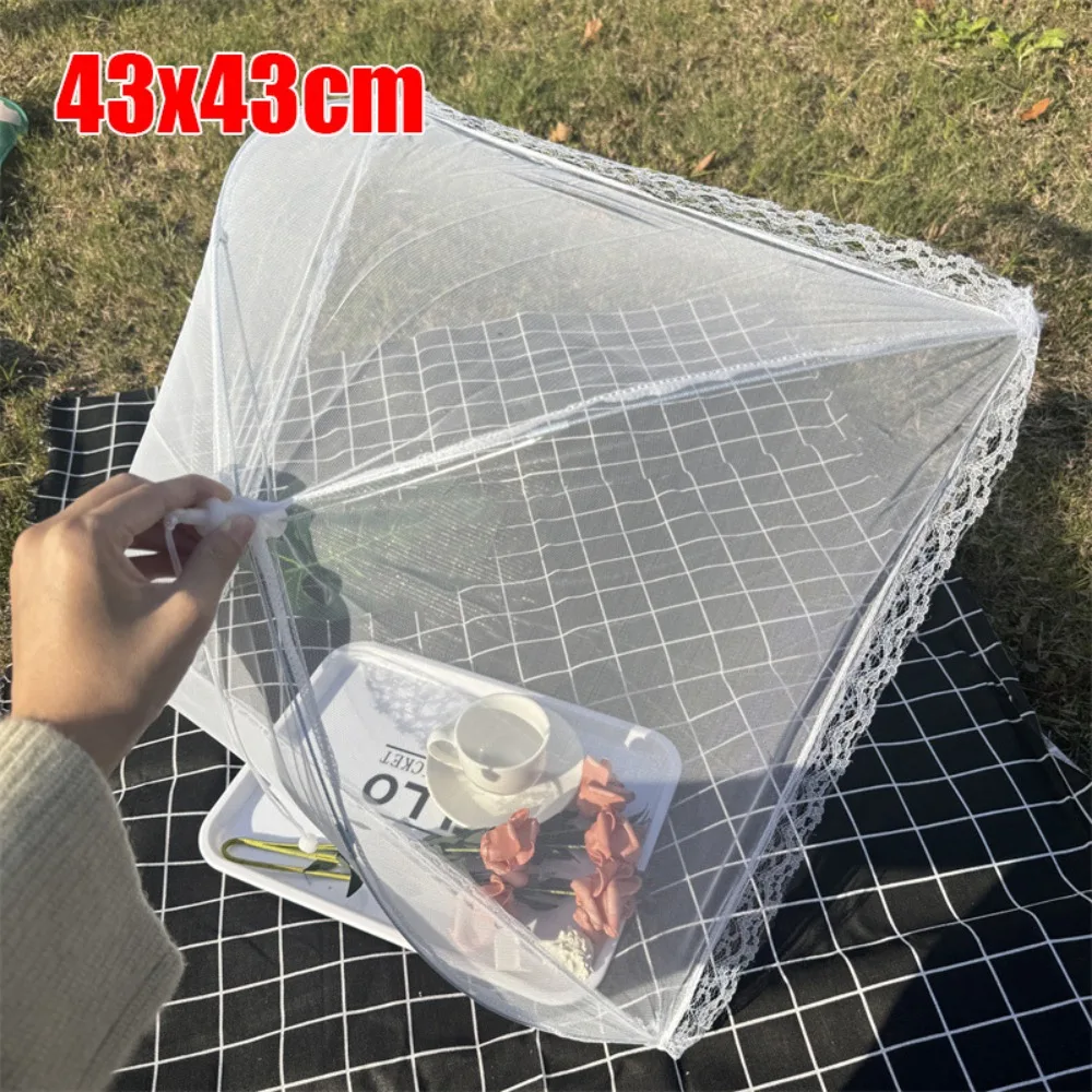 Durable Foldable Food Covers Breathable Anti Fly Mosquito Vegetable Cover Umbrella Dustproof Dining Table Mesh Cover