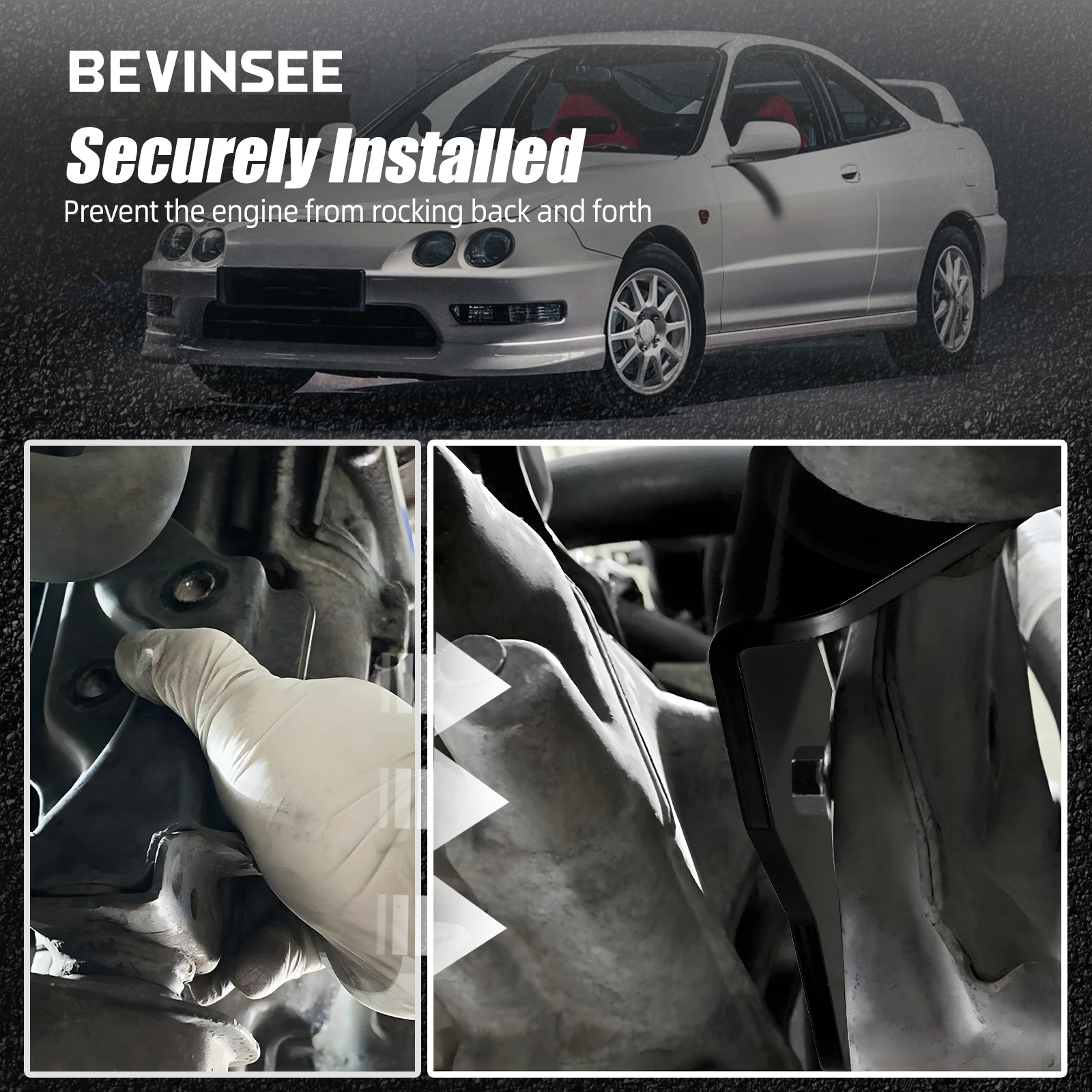 For Honda B-Series B16 B18 Transmission Torque Mount Bracket & Bolt Kit, for Honda Acura B16 B18 EG EK DC2 Civic BK Integra