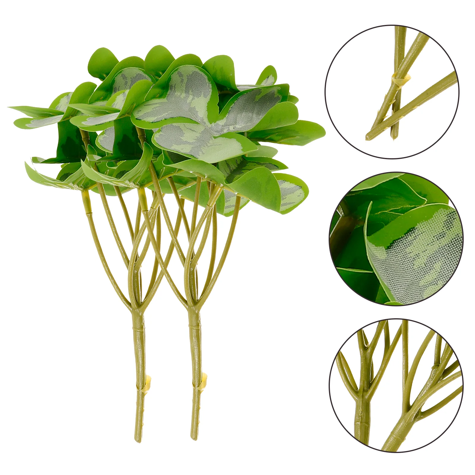 

3pcs Artificial Shamrock Decorative Flowers Plastic Leaf Bunches Layout Green Plant Faux Leaves Fake Greenery Picks