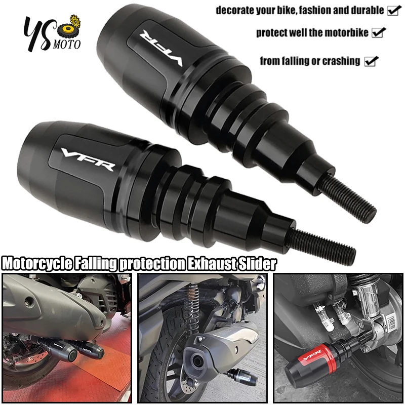 

For Honda VFR1200F VFR1200 VFR 1200 F 2010-2016 2015 Motorcycle Aluminium CNC Falling Protection Exhaust Slider Crash pad slider