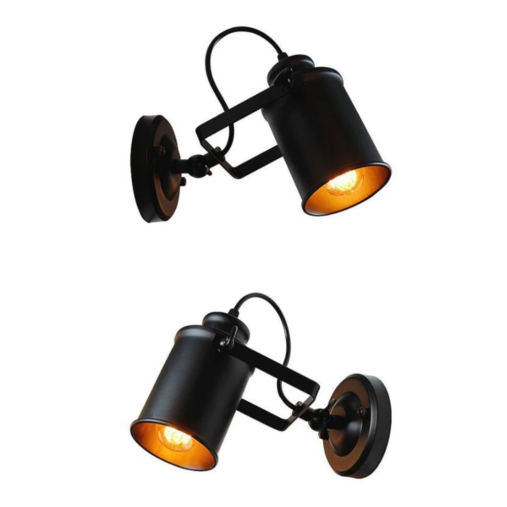 

Wall Lamp Industrial Black Iron Adjustable Sconce For Bedroom Living Room Bar Coffee Shop Study E27 Socket 110V-240V