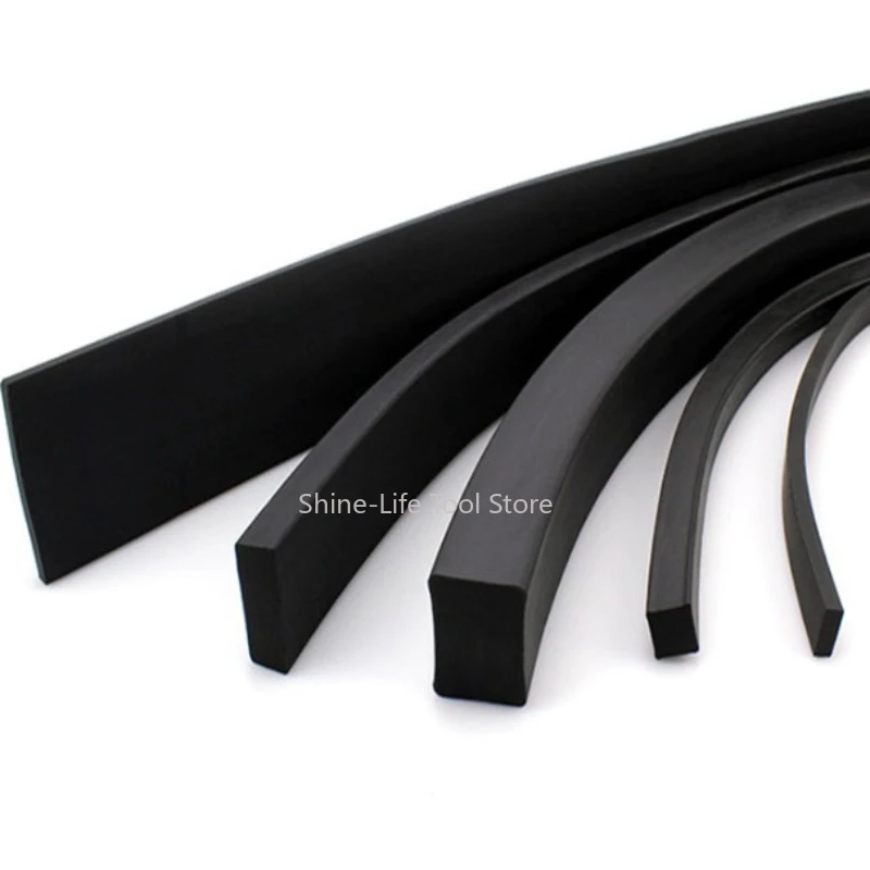 High Temp Resistant Black Square FKM Fluorine Rubber Strip 3x3mm~20x20mm Not Foaming Solid Fluororubber Sealing Strip