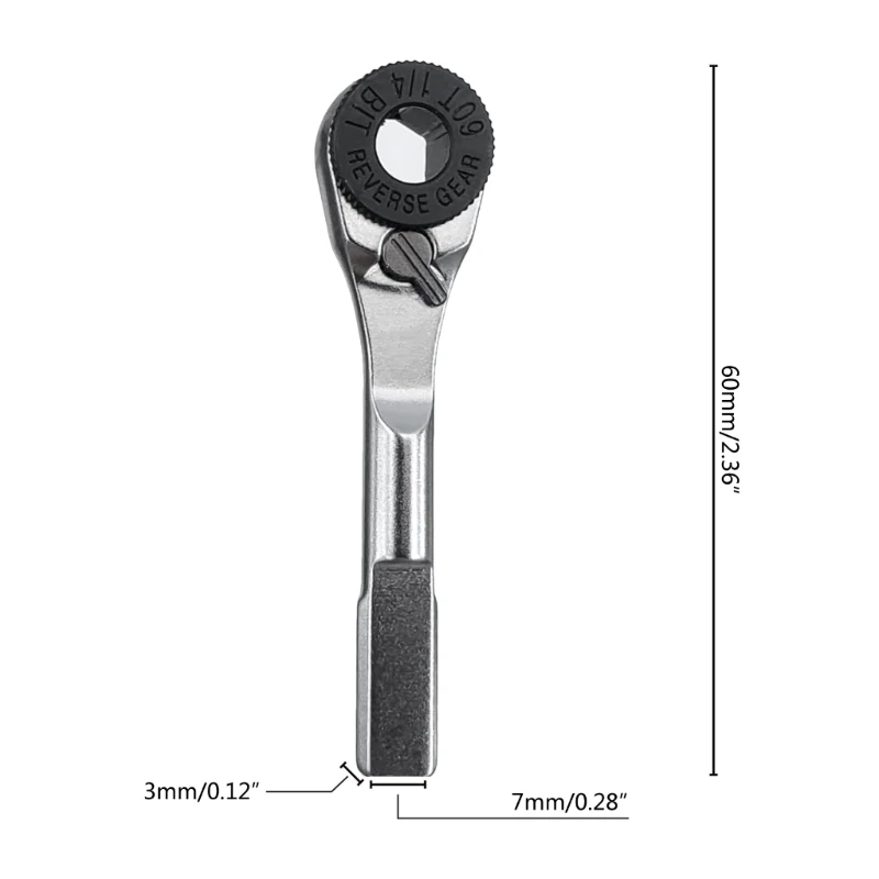 Chiave multifunzione a cricchetto da 1/4" con testa a bussola, strumento riparazione per chiave dinamometrica