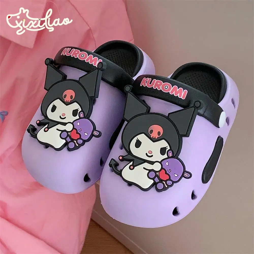 

Cute Sandal Kuromi Hello Kitty Girls Kids Slippers Sanrio Anime Kawaii Cinnamoroll Home Summer Cute Cartoon Babys Non-Slip Shoes