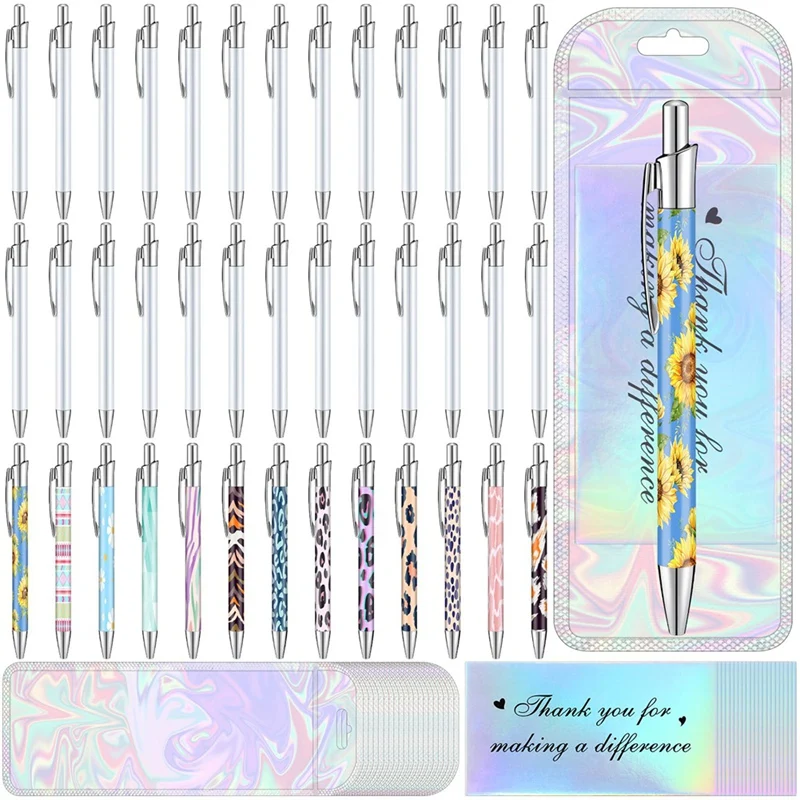 Sublimation Pen Kit Sublimation Pen Blank With Resealable Pouch Bag And Thank You Card Sublimation Ballpoint Pen School