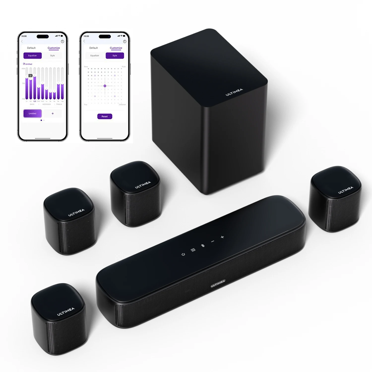 ULTIMEA 7.1-Kanal Virtuelle Surround-Soundbar, Heimkino-TV-Lautsprecher, Spitzenleistung 330 Watt, Smart App-Steuerung, Aura A40, Schwarz 3