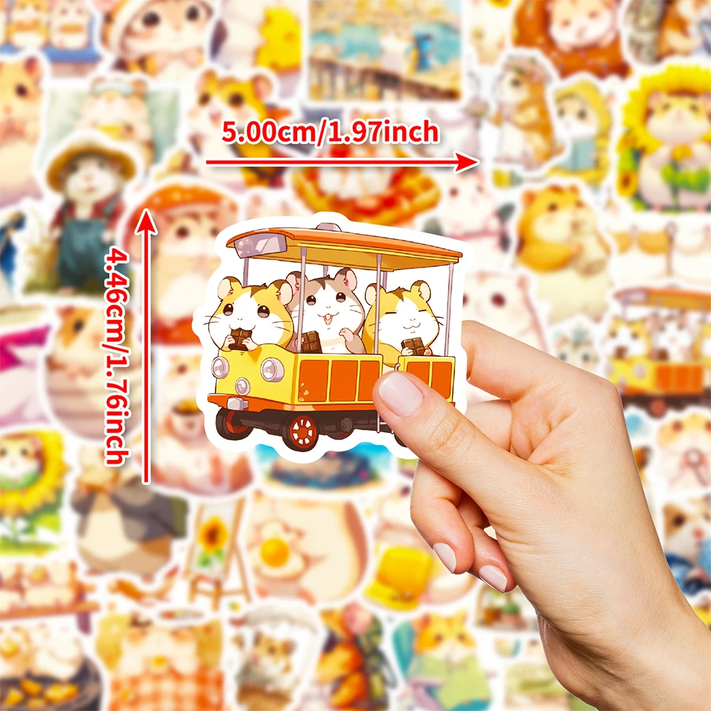 10/30/56pcs Kawaii Hamster Animal Anime Stickers Cartoon Watercolor Graffiti Decals Luggage Phone Scrapbook Waterproof Sticker