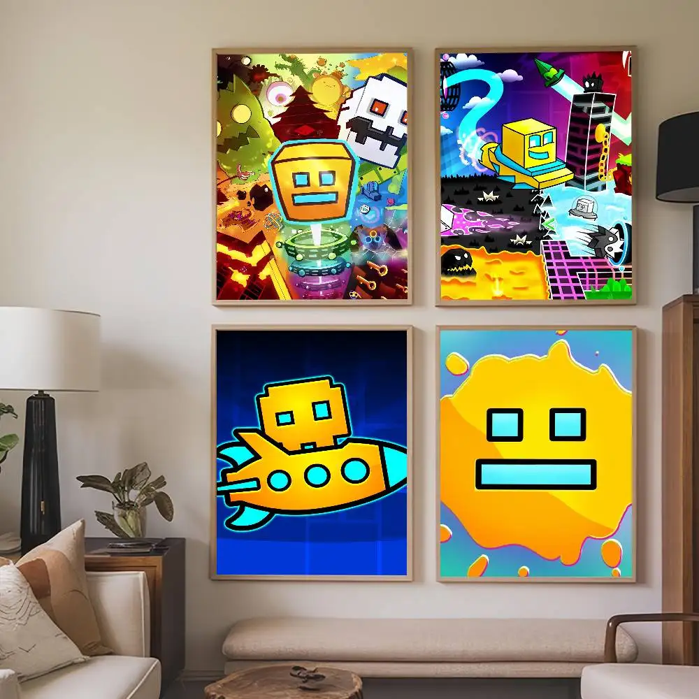 

Game Geometry Dash Poster Prints Self Adhesive Home Suitable for Living Room Decor Decoration Wall