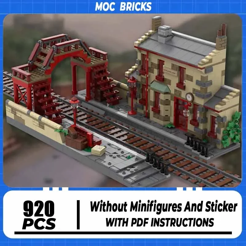 Moc Building Block City Street View Hogsmeade Station Model Technology Brick DIY Assembly Modular Toy For Holiday Gifts