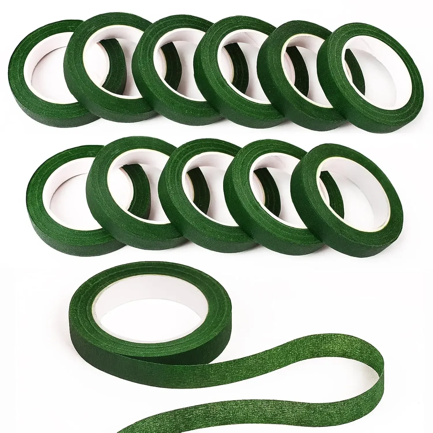 

Цветочная лента, Цветочная лента для букетов, 12 рулонов Зеленая цветочная лента, используется для упаковки стеблей букета и цветочных поделок, свадебного букета