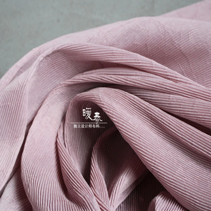 Pleated Elastic Fabric Pink Clothing Design Background Designer Creative Apparel Sewing Fabric Cloth Meters Diy Material